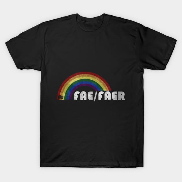 Grunge LGBT+ Pride - Fae/Faer Pronouns T-Shirt by Daniela A. Wolfe Designs